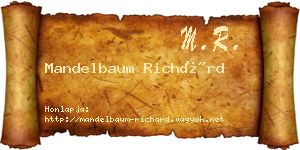 Mandelbaum Richárd névjegykártya