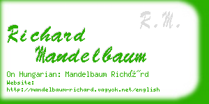 richard mandelbaum business card